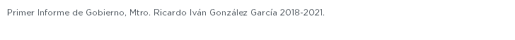 Primer Informe de Gobierno, Mtro. Ricardo Iván González García 2018-2021.